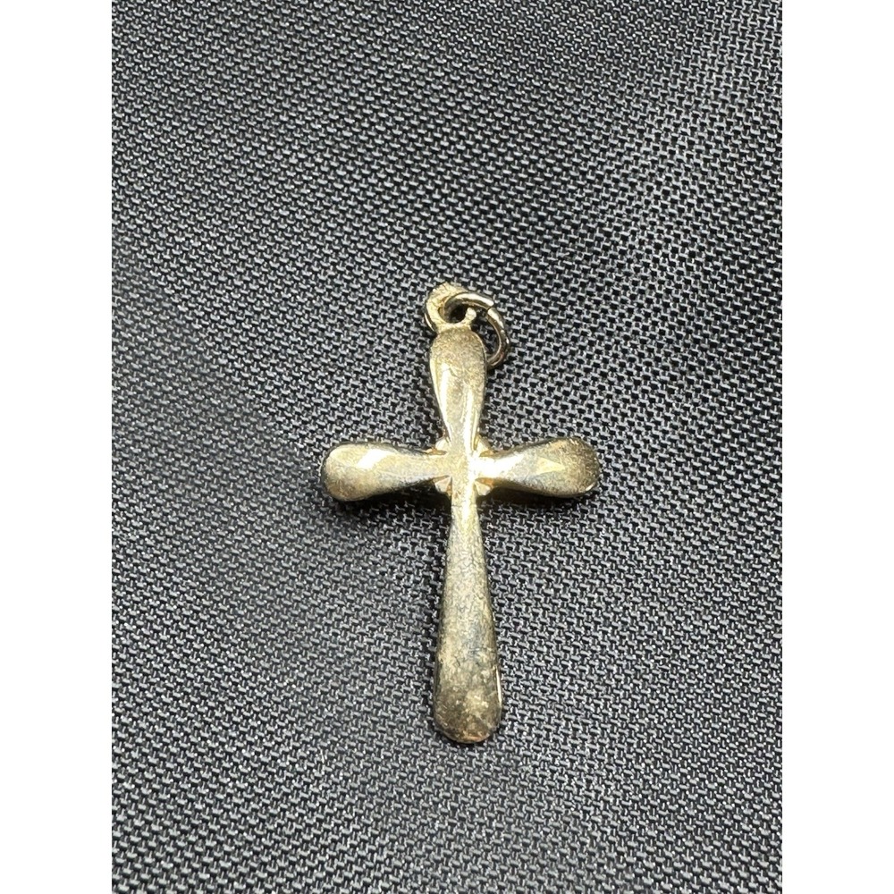 Simple Gold Tone Cross Charm Pendant Plain Religious Jewelry Minimalist